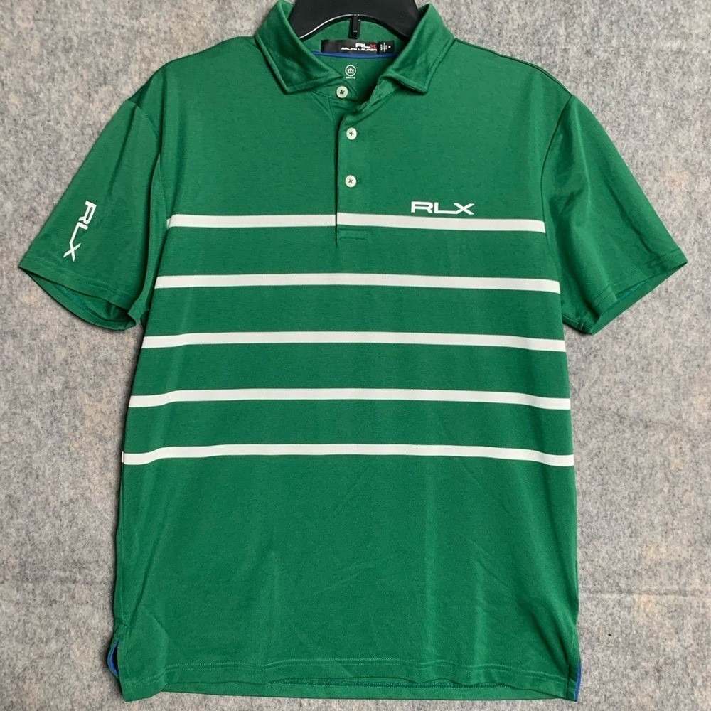 RLX Ralph Lauren Men Size Medium Green Casual short sleeve Polo‎ Shirt